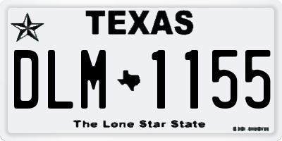TX license plate DLM1155