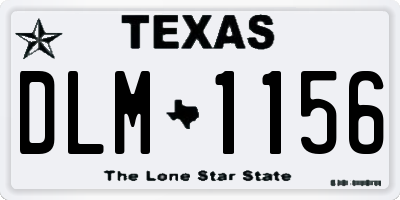TX license plate DLM1156