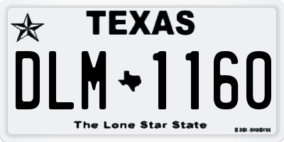 TX license plate DLM1160