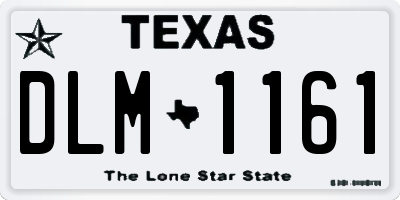 TX license plate DLM1161