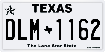 TX license plate DLM1162