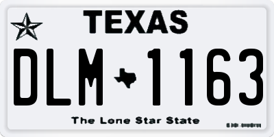 TX license plate DLM1163