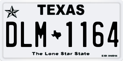 TX license plate DLM1164