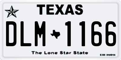 TX license plate DLM1166