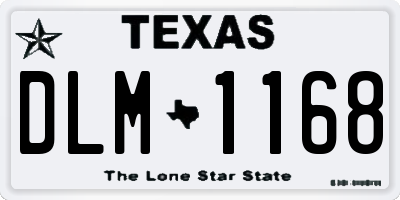 TX license plate DLM1168