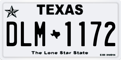 TX license plate DLM1172
