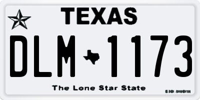 TX license plate DLM1173
