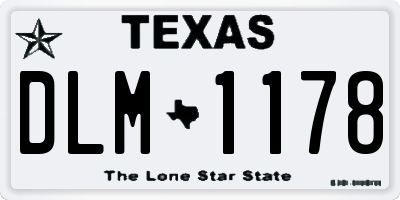 TX license plate DLM1178