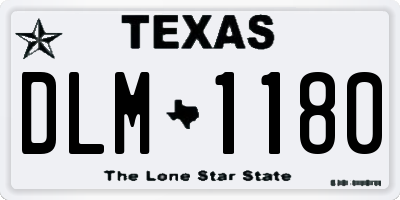 TX license plate DLM1180