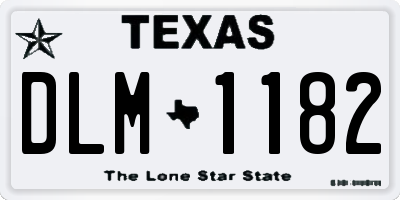 TX license plate DLM1182