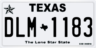 TX license plate DLM1183