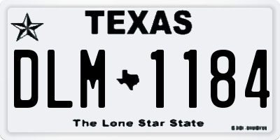 TX license plate DLM1184