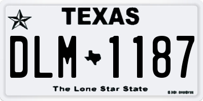 TX license plate DLM1187