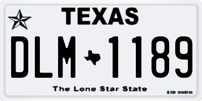 TX license plate DLM1189