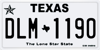 TX license plate DLM1190