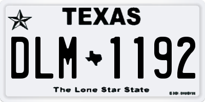 TX license plate DLM1192