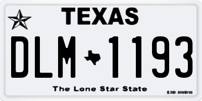 TX license plate DLM1193