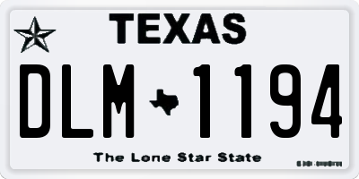 TX license plate DLM1194