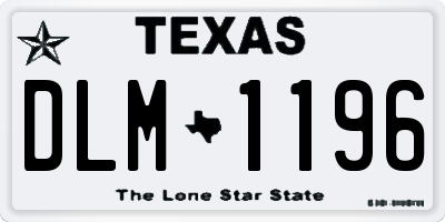 TX license plate DLM1196