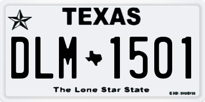TX license plate DLM1501