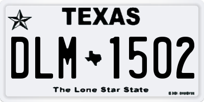 TX license plate DLM1502