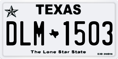 TX license plate DLM1503