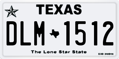 TX license plate DLM1512