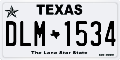 TX license plate DLM1534