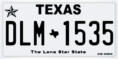 TX license plate DLM1535