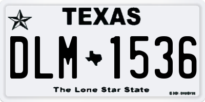 TX license plate DLM1536