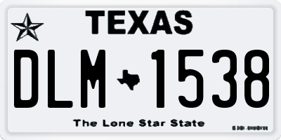 TX license plate DLM1538