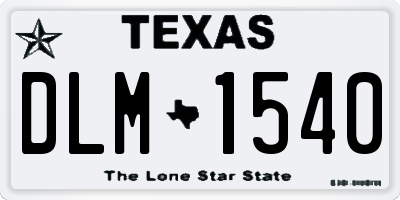 TX license plate DLM1540