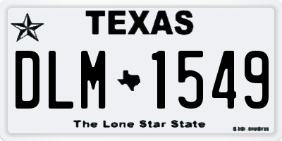 TX license plate DLM1549