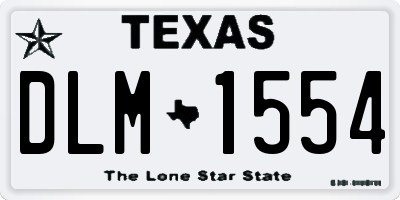 TX license plate DLM1554