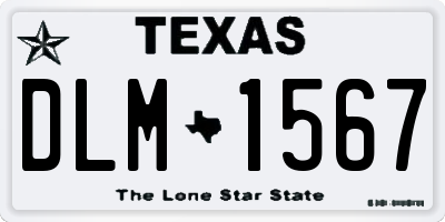 TX license plate DLM1567