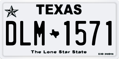 TX license plate DLM1571