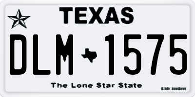 TX license plate DLM1575