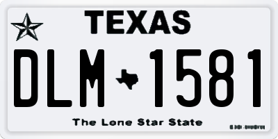 TX license plate DLM1581