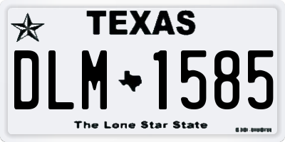 TX license plate DLM1585