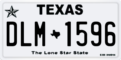 TX license plate DLM1596