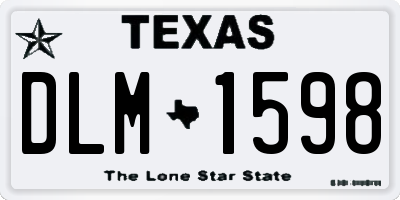 TX license plate DLM1598