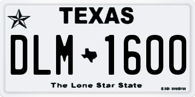 TX license plate DLM1600