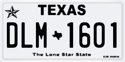 TX license plate DLM1601