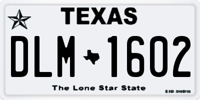 TX license plate DLM1602