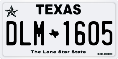 TX license plate DLM1605