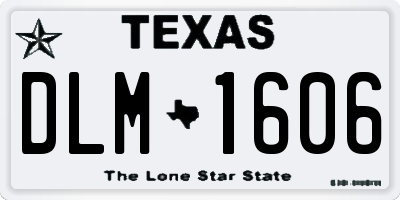 TX license plate DLM1606