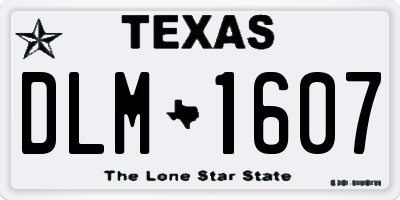 TX license plate DLM1607