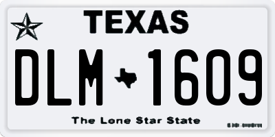TX license plate DLM1609