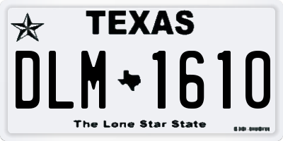 TX license plate DLM1610