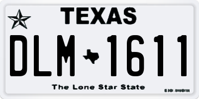 TX license plate DLM1611